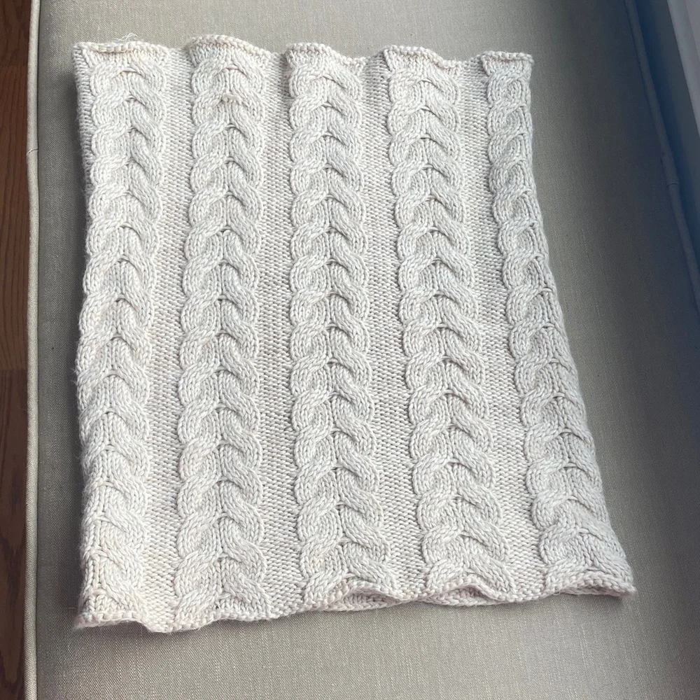 Cable Knit Infinity Scarf Oatmeal Beige